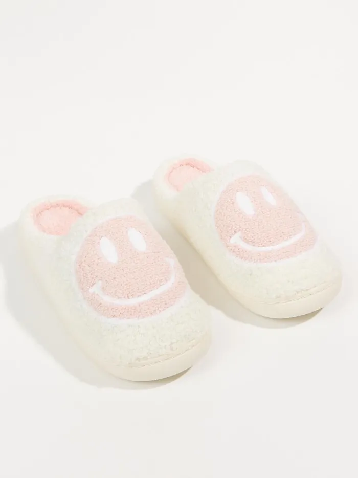 Women Smiley Face Cozy Slippers Blush Altar039d State Slippers