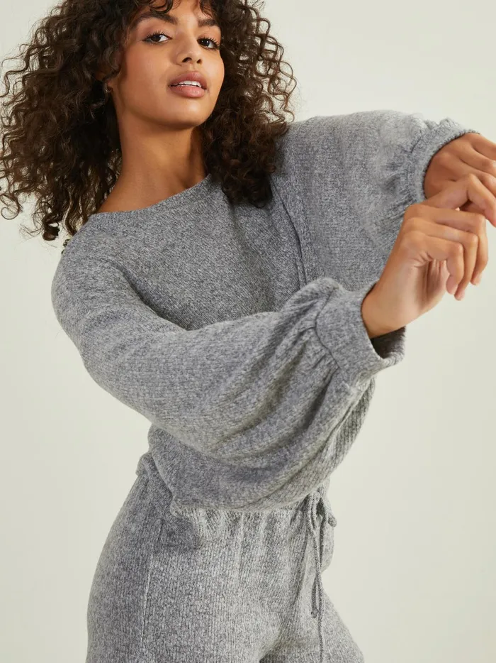 Women Sofie Cropped Lounge Top Heathergray Altar039d State Sleep Lounge