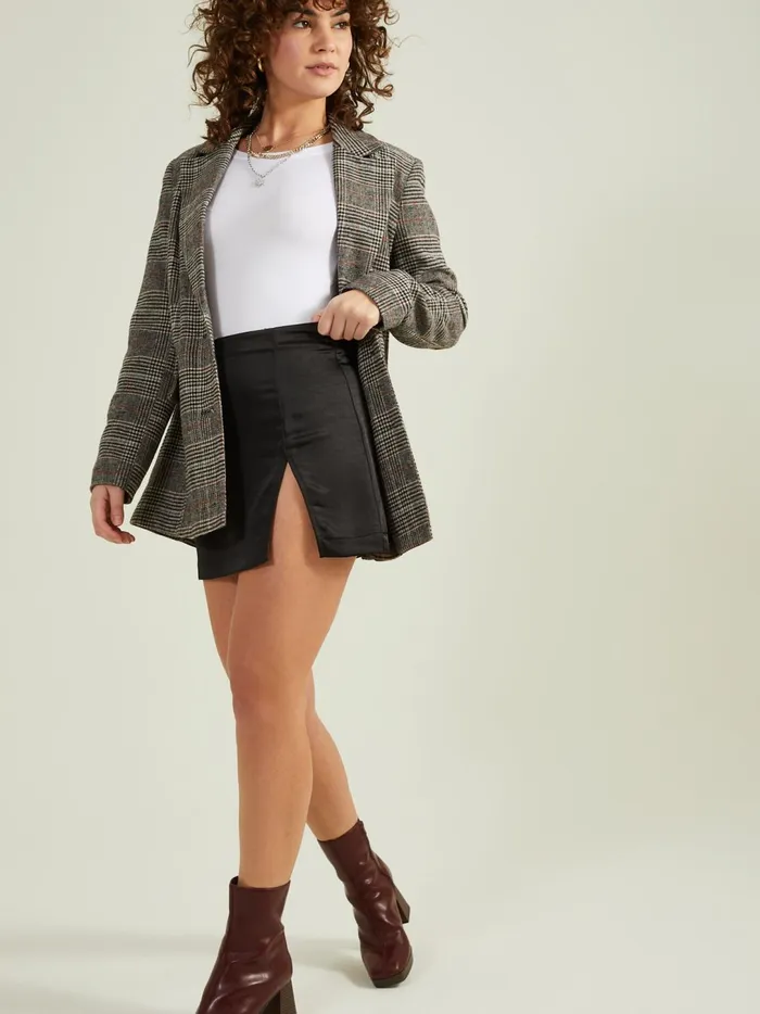 Women Sonia Satin Mini Skirt Black Altar039d State Skirts Skorts