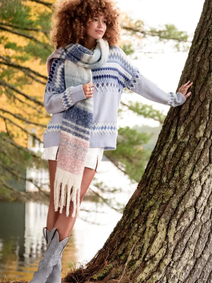 Women Soren Fair Isle Sweater Ltbluemulti Altar039d State Sweaters
