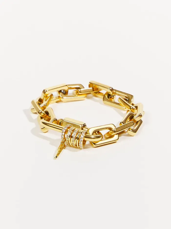 Women Stainless Steel Carabiner Charm Bracelet Gold Altar039d State Jewelry