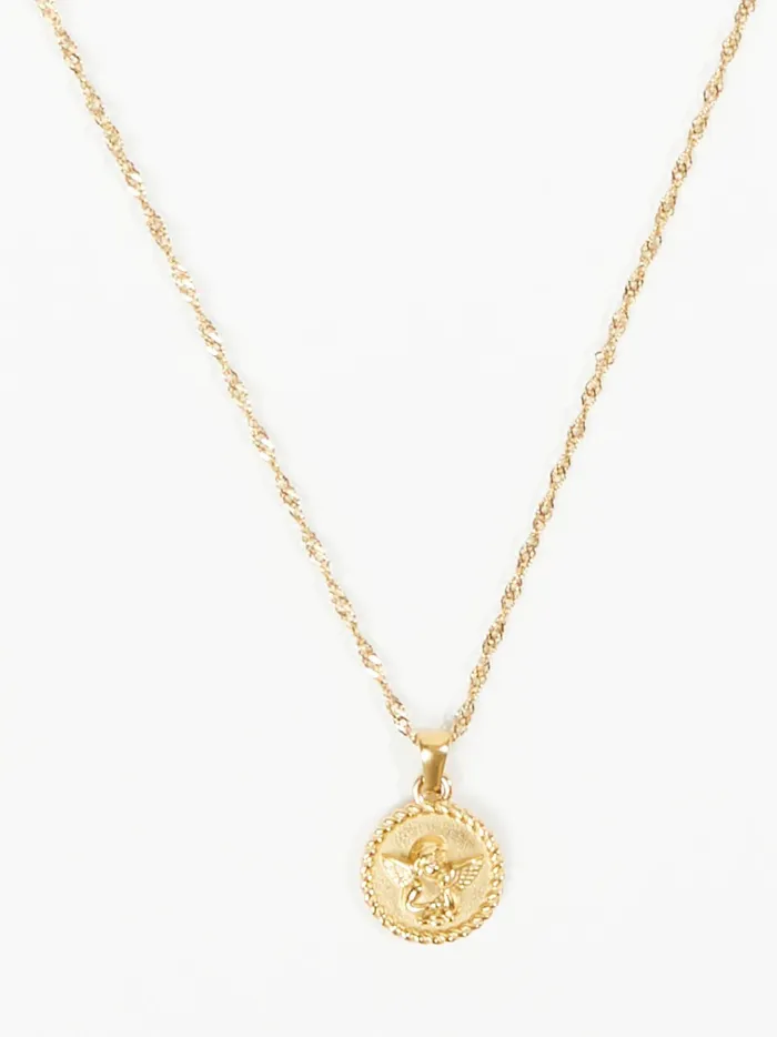 Women Stainless Steel Cherub Coin Necklace 18kgold Altar039d State Jewelry