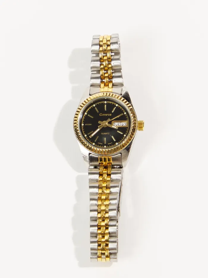 Women Stainless Steel Round Face Link Watch Silvergold Altar039d State Jewelry