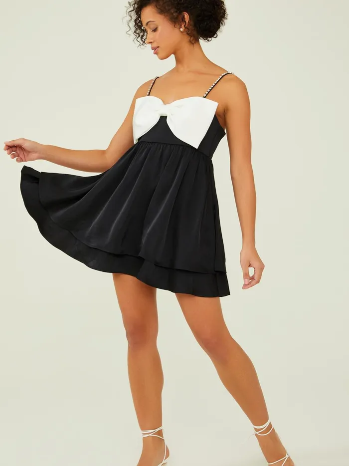 Women Stassia Bow Dress Blackwhite Altar039d State Casual