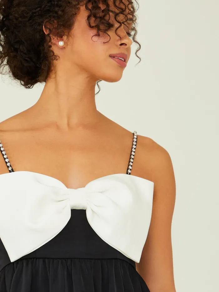 Women Stassia Bow Dress Blackwhite Altar039d State Casual