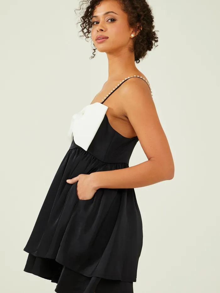 Women Stassia Bow Dress Blackwhite Altar039d State Casual