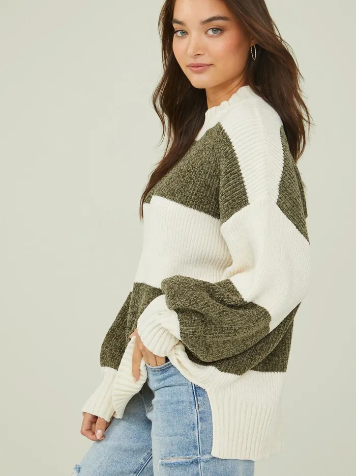 Women Stella Striped Sweater Ivory8211green Altar039d State Sweaters
