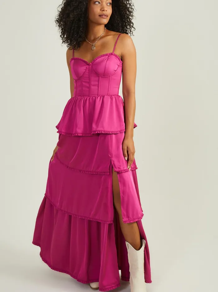 Women Stellni Satin Maxi Dress Pinkberry Altar039d State Maxi Midi