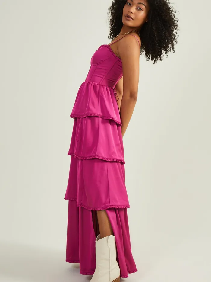 Women Stellni Satin Maxi Dress Pinkberry Altar039d State Maxi Midi