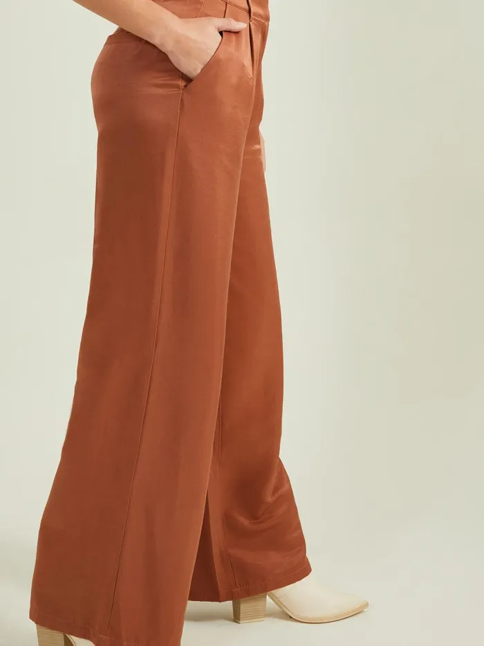 Women Storm Satin Trousers Russet Altar039d State Pants