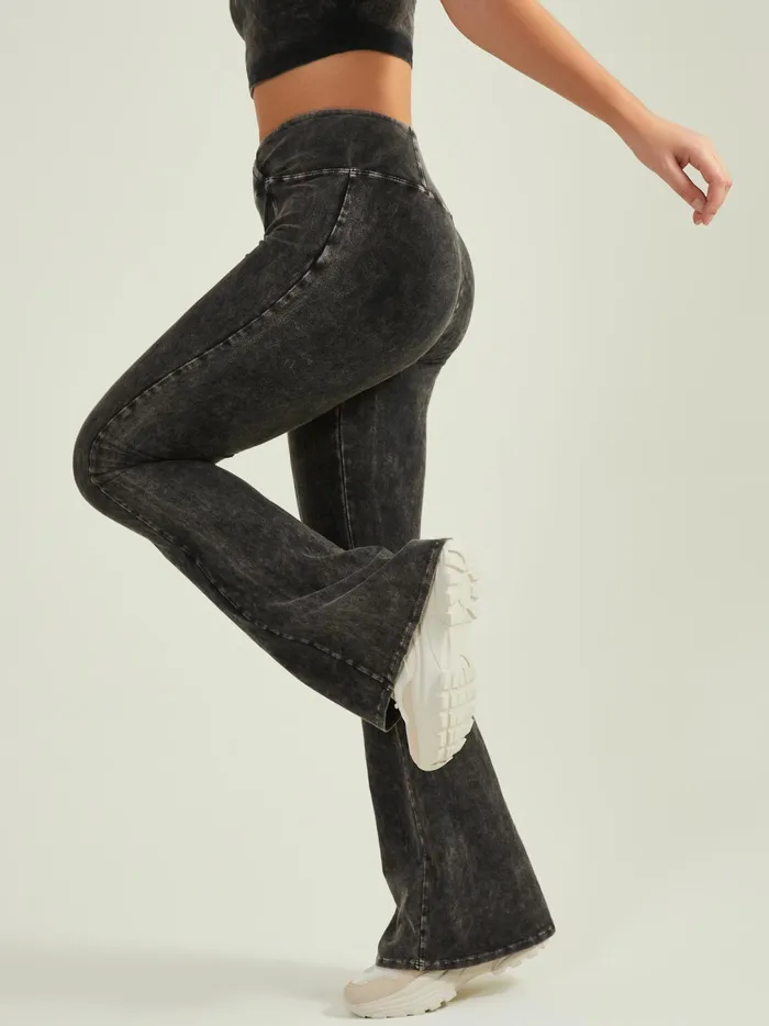 Women Switch Up Crossover Flare Pants Washedblack Altar039d State Activewear