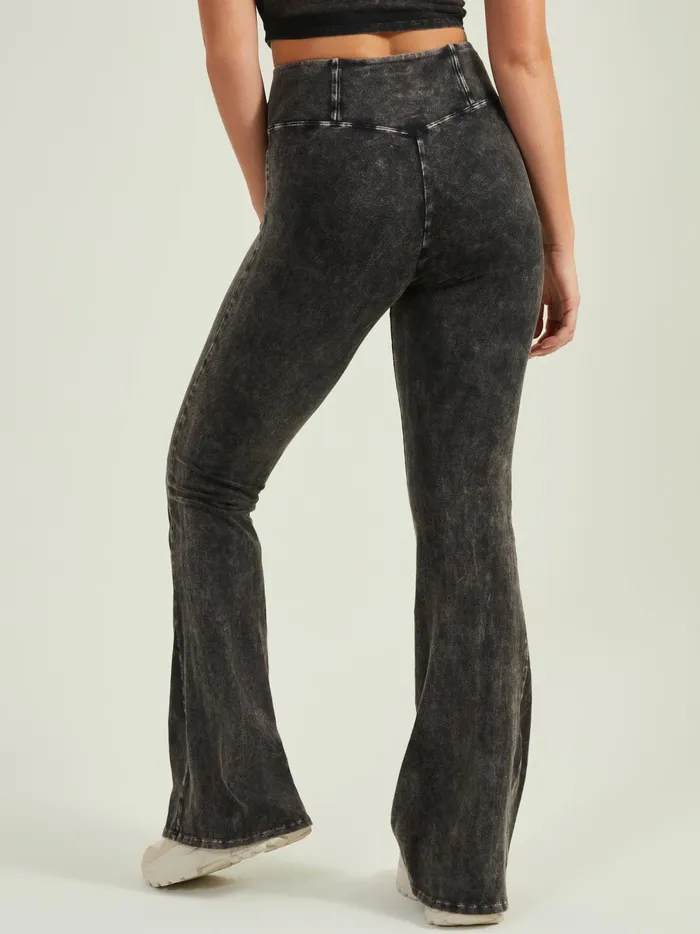 Women Switch Up Crossover Flare Pants Washedblack Altar039d State Activewear
