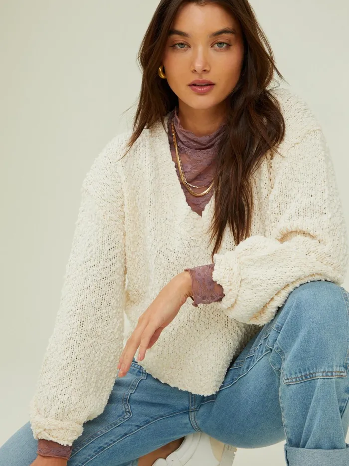 Women Sydney Popcorn Pullover Cream Altar039d State Sweaters