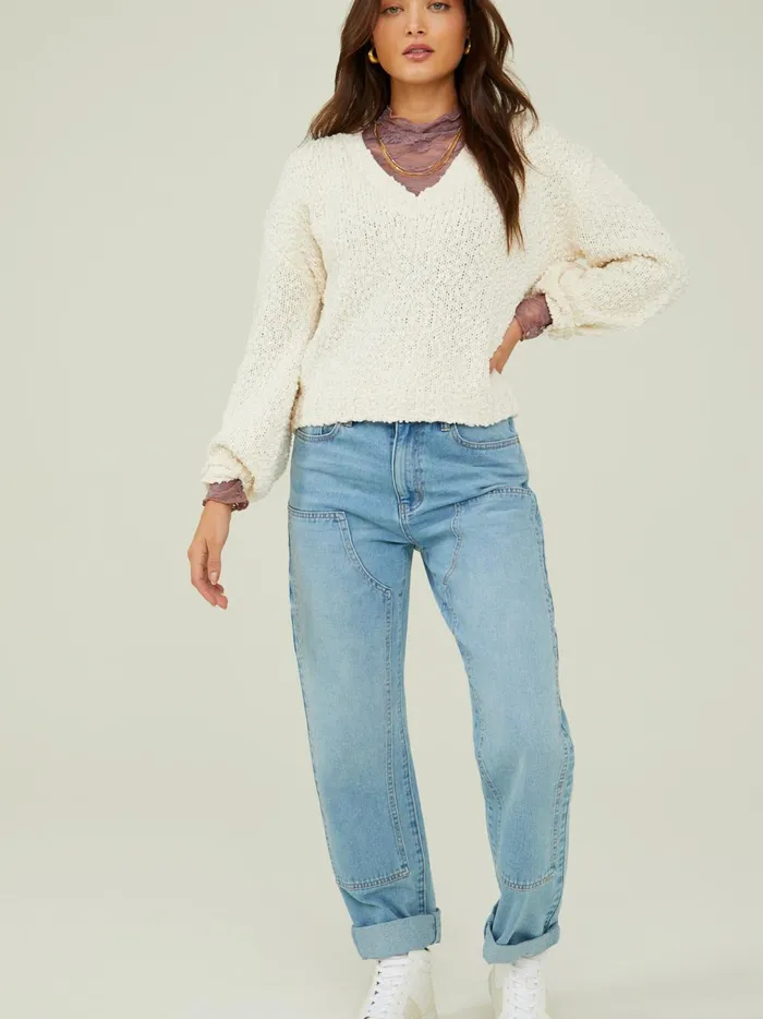Women Sydney Popcorn Pullover Cream Altar039d State Sweaters