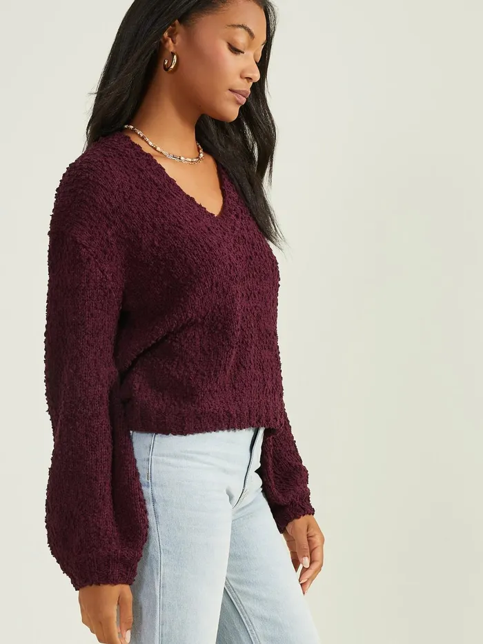 Women Sydney Popcorn Pullover Wine Altar039d State Sweaters
