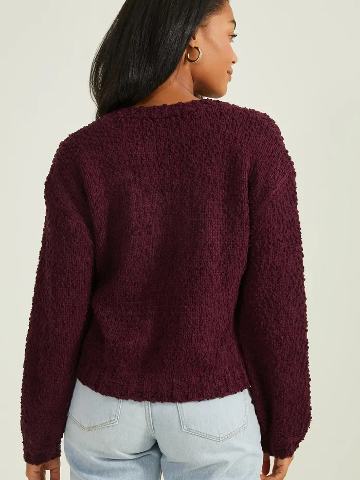 Women Sydney Popcorn Pullover Wine Altar039d State Sweaters