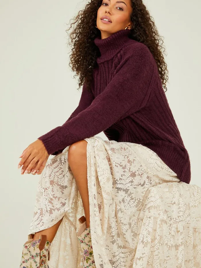Women Tara Turtleneck Tunic Sweater Winetasting Altar039d State Sweaters