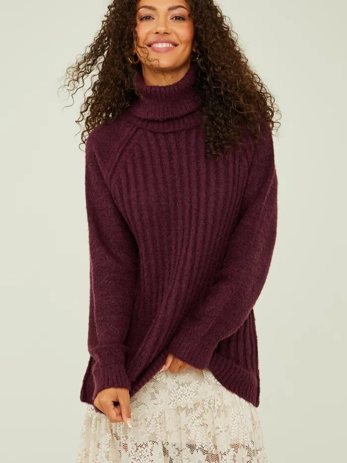 Women Tara Turtleneck Tunic Sweater Winetasting Altar039d State Sweaters