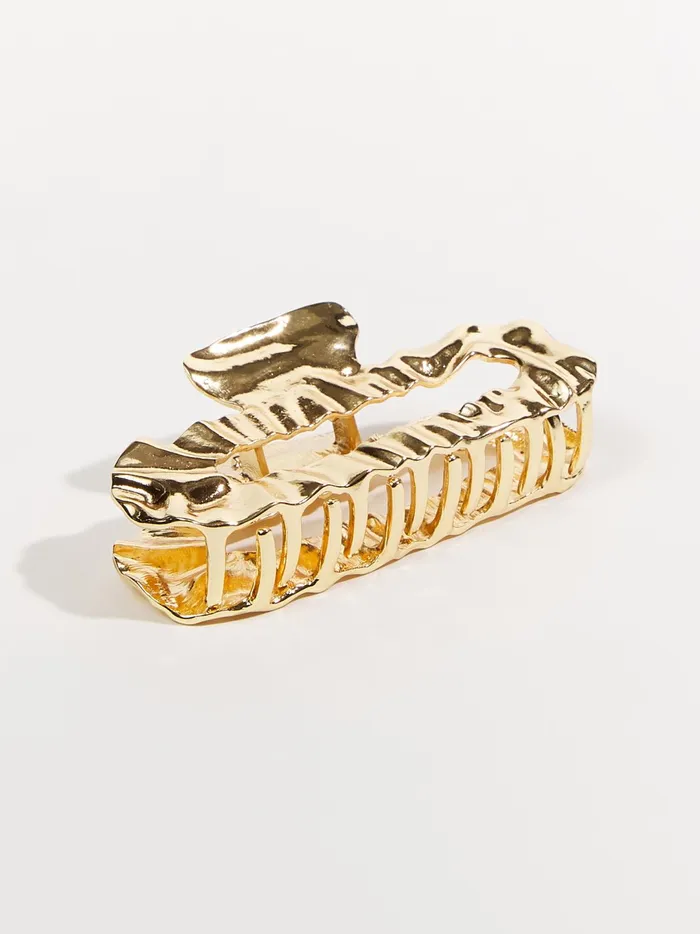 Women Textured Claw Clip Gold Altar039d State Hair Accessories