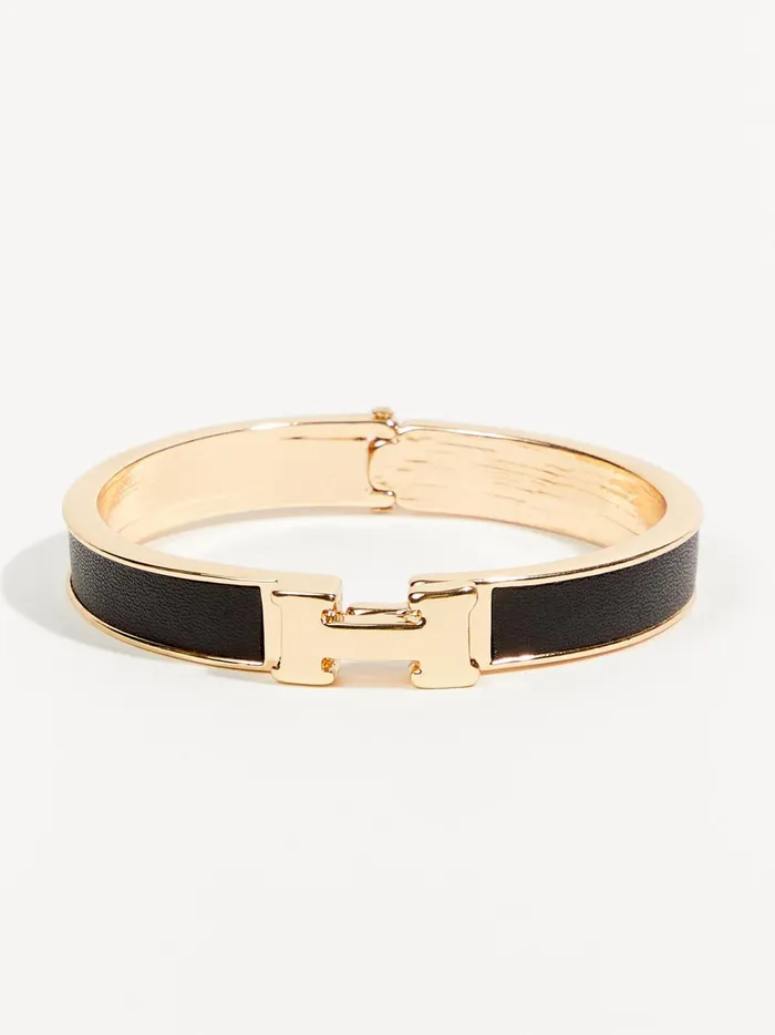 Women Thick H Bangle Bracelet Goldblack Altar039d State Jewelry