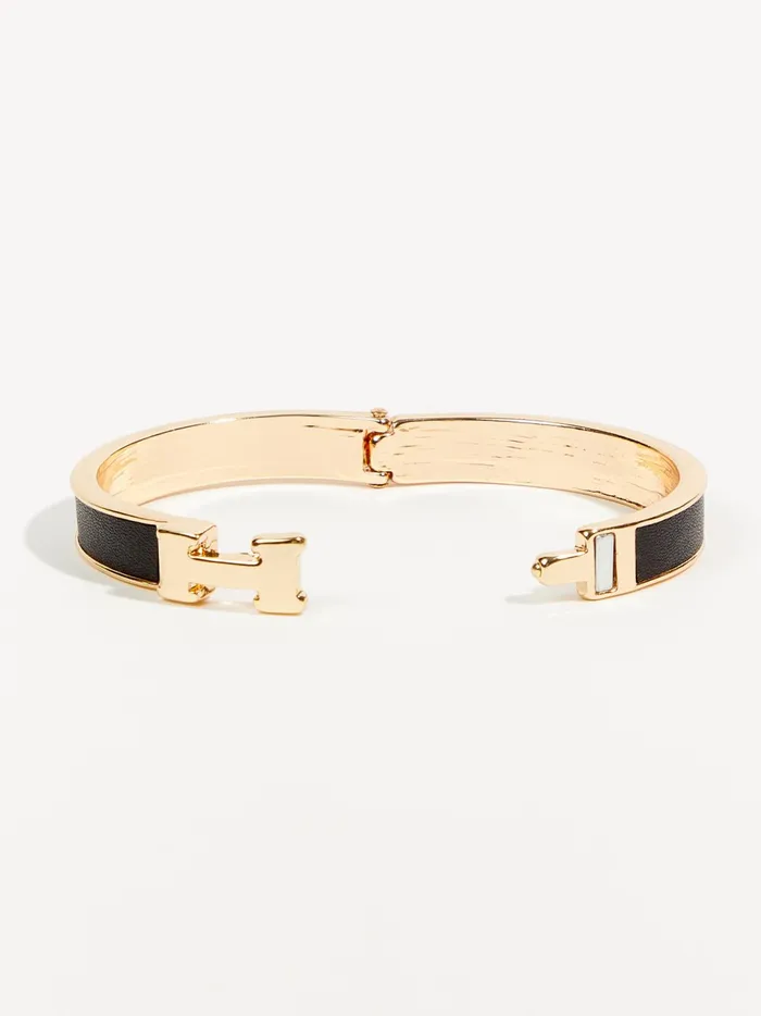 Women Thick H Bangle Bracelet Goldblack Altar039d State Jewelry