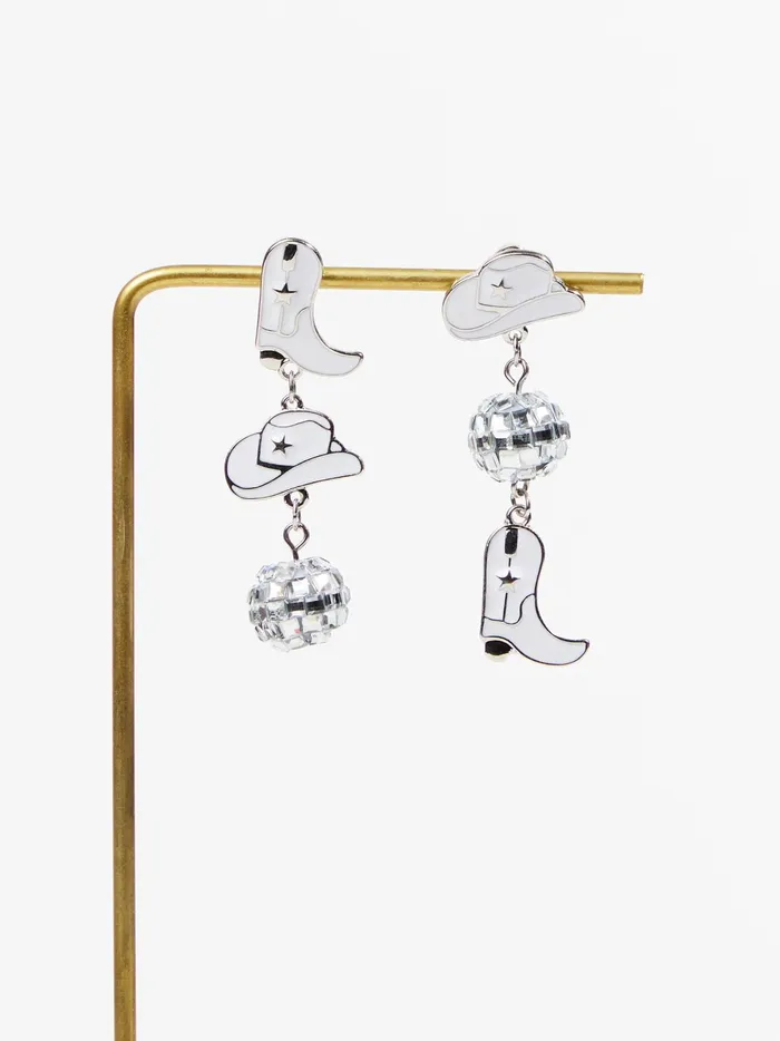 Women Tiered Cowgirl Earrings Silverwhite Altar039d State Jewelry