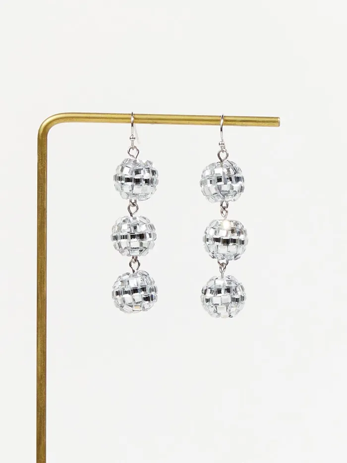 Women Tiered Disco Ball Earrings Silver Altar039d State Jewelry