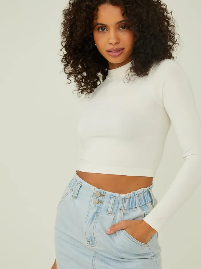 Women Trinity Seamless Mock Neck Top Tofu Altar039d State Sleep Lounge
