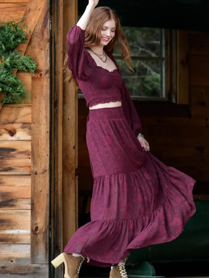 Women Veron Floral Maxi Skirt Raisin Altar039d State Skirts Skorts