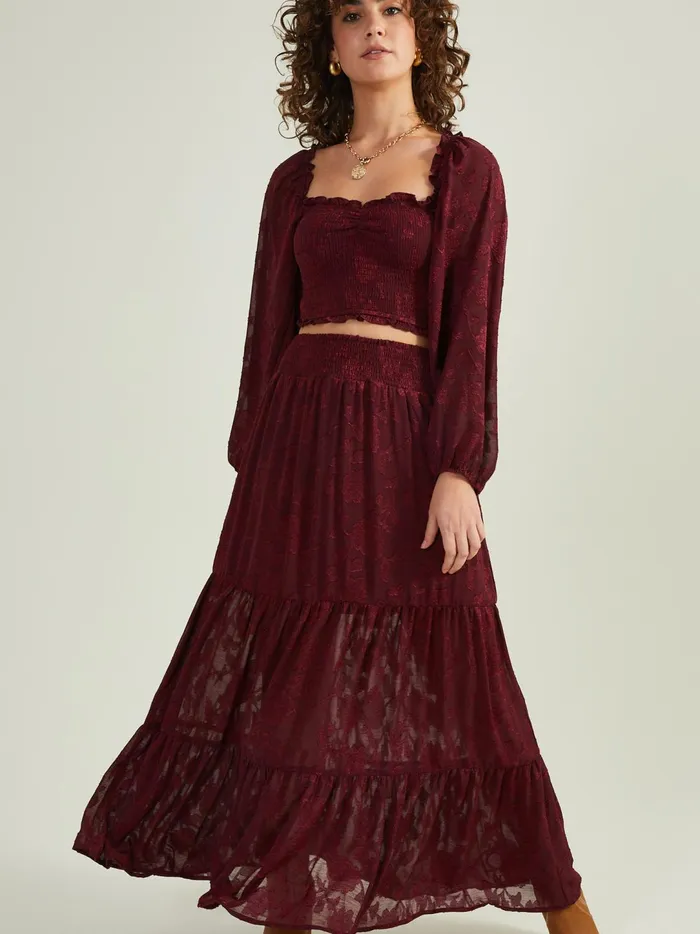 Women Veron Floral Maxi Skirt Raisin Altar039d State Skirts Skorts