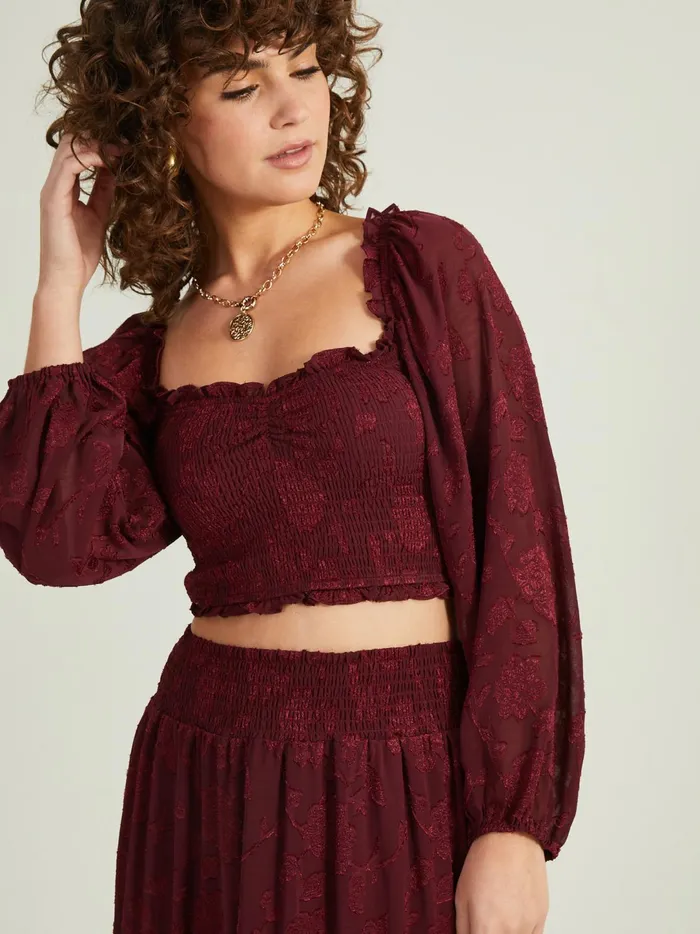 Women Veron Floral Smocked Top Raisin Altar039d State Blouses