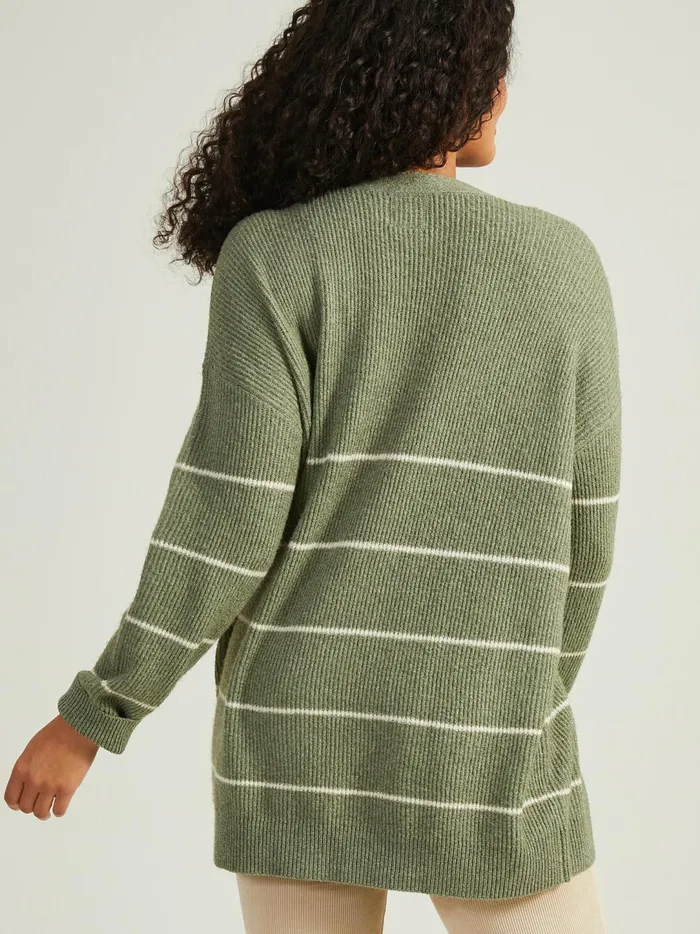 Women Vienna Striped Cardigan Creamolive Altar039d State Sweaters