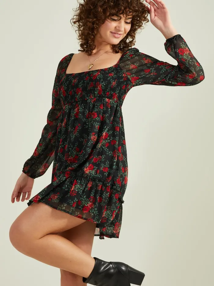 Women Violet Floral Dress Black Altar039d State Casual