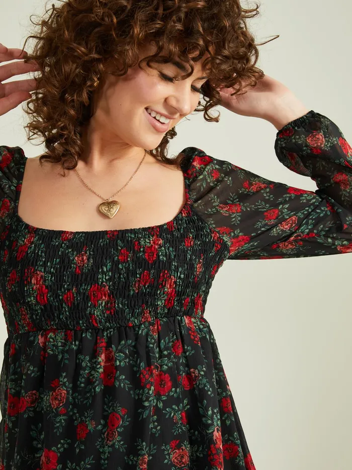 Women Violet Floral Dress Black Altar039d State Casual