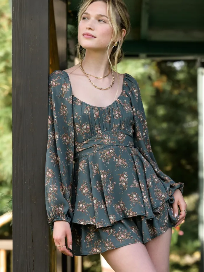 Women Weslia Floral Romper Darkgreen Altar039d State Rompers Jumpsuits