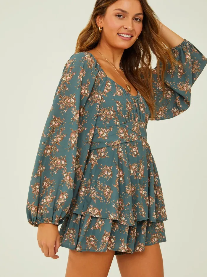 Women Weslia Floral Romper Darkgreen Altar039d State Rompers Jumpsuits