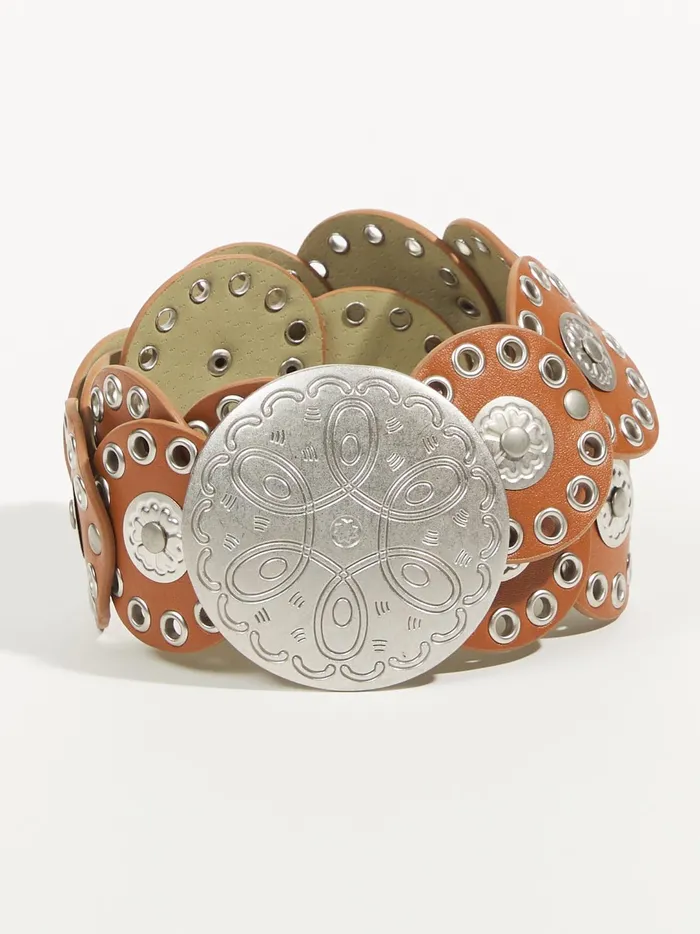 Women Western Cut Out Coin Buckle Belt Brown Altar039d State Belts
