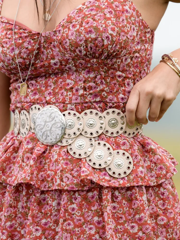 Women Western Cut Out Coin Buckle Belt Ivory Altar039d State Belts