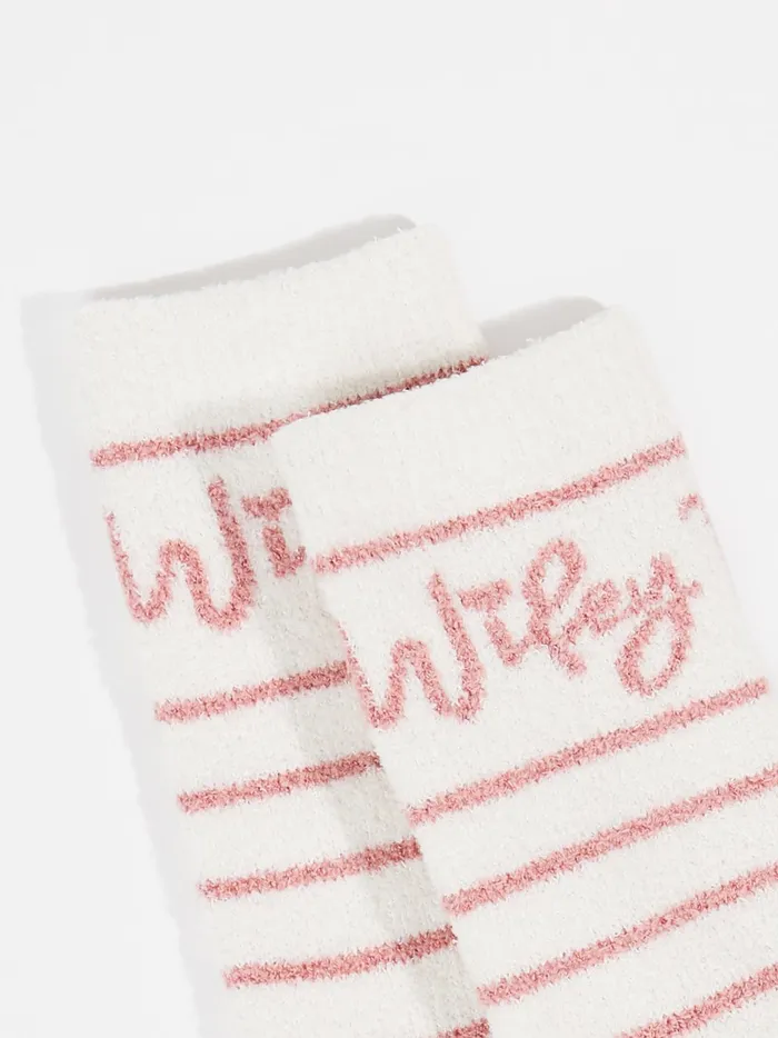 Women Wifey Striped Cozy Socks Ivory Altar039d State Socks