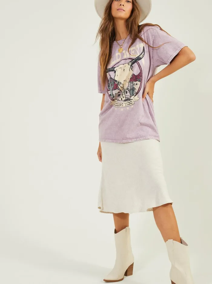 Women Wild West Graphic Tee Elderberry Altar039d State Graphics