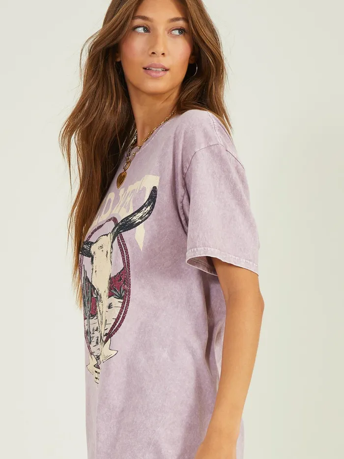 Women Wild West Graphic Tee Elderberry Altar039d State Graphics