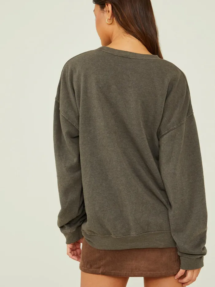 Women Wild West Oversized Sweatshirt Charcoal Altar039d State Graphics