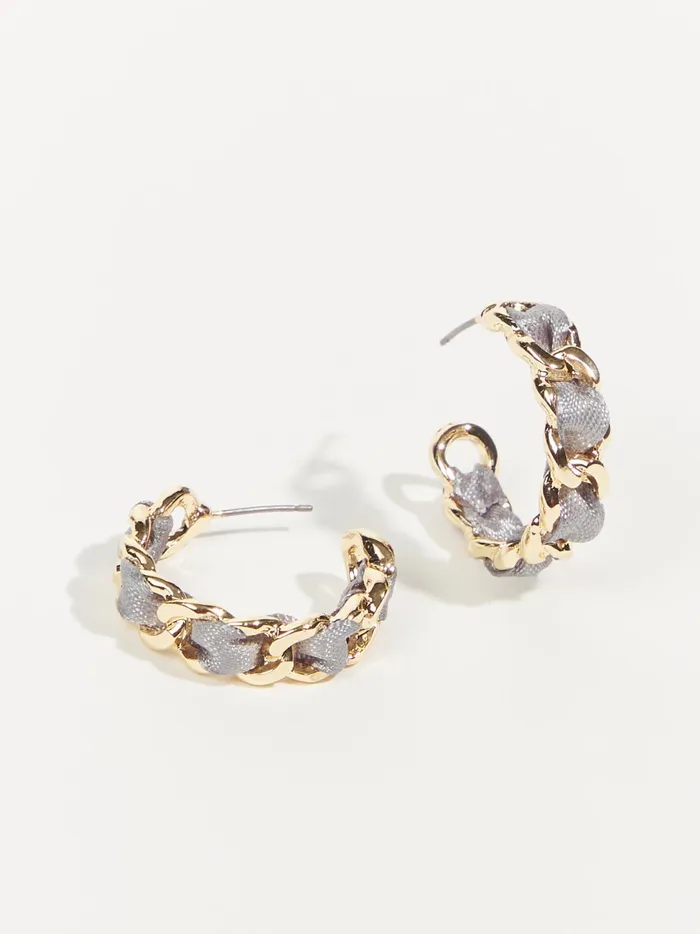 Women Woven Hoop Earrings Darkgray Altar039d State Jewelry