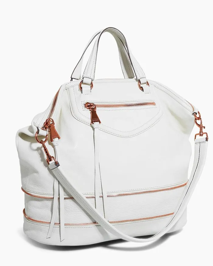 Worth It Expandable Tote Vanilla Ice With Chocolate Rose Gold Women Aimee Kestenberg Tote Bags