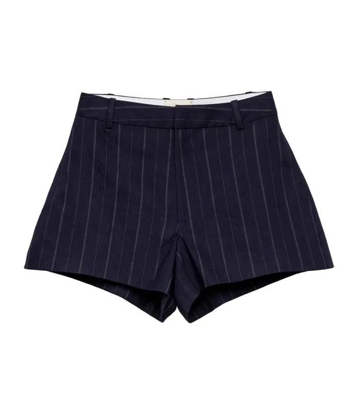 YVAINE SHORT Navy Pinstripe Shop DEN Pants and Shorts
