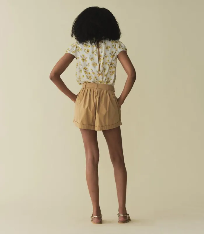 YVIE TOP Gold Frolicking Floral Shop DEN Tops