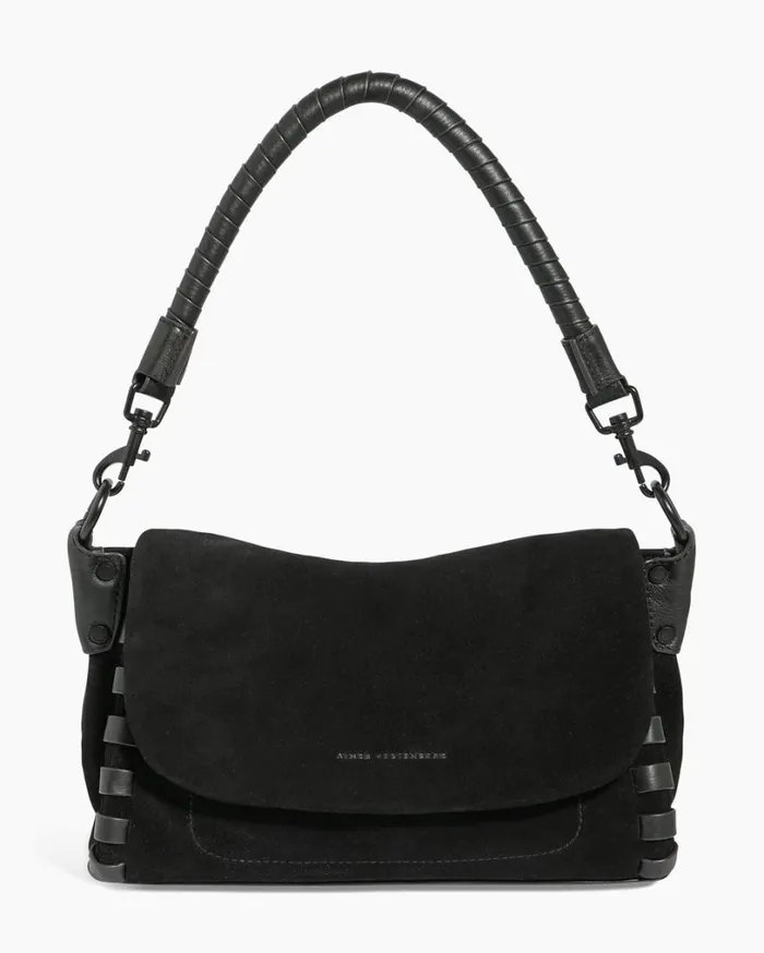 Zen Convertible Crossbody Black Suede Women Aimee Kestenberg Crossbody Bags