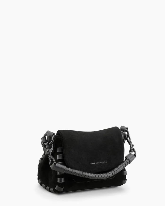 Zen Mini Crossbody Black Suede Women Aimee Kestenberg Crossbody Bags