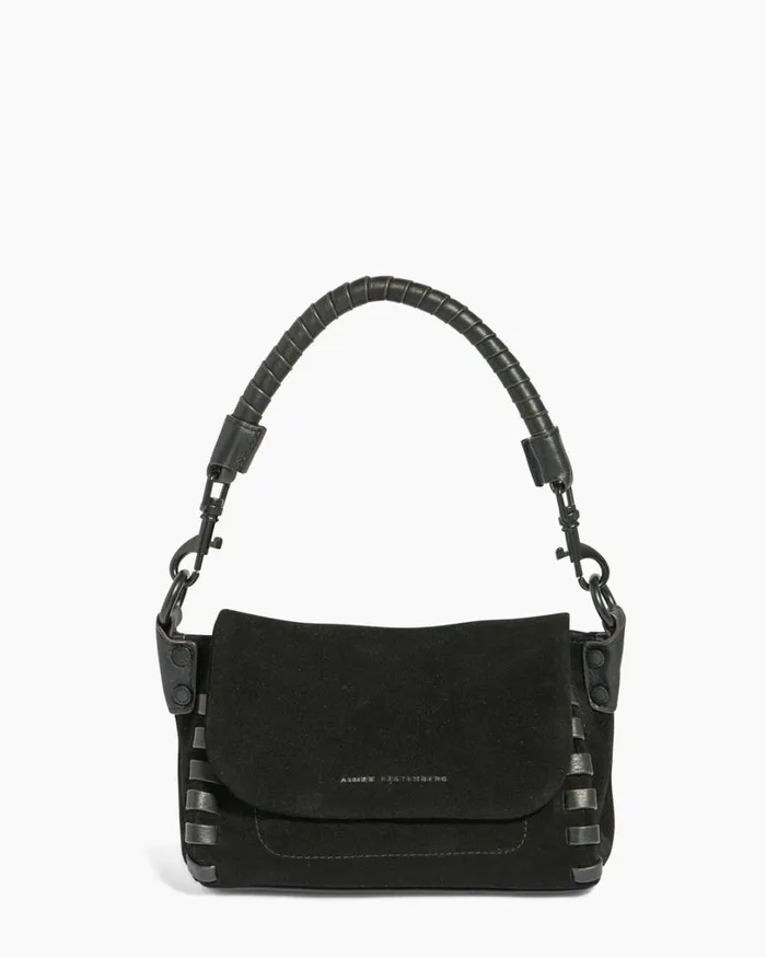 Zen Mini Crossbody Black Suede Women Aimee Kestenberg Crossbody Bags